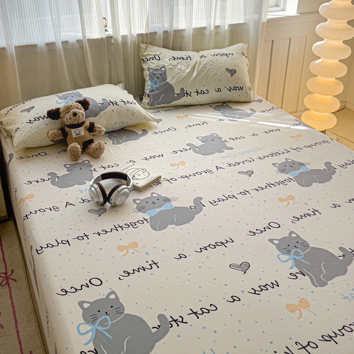 91家纺网 家纺一手货源 找家纺 仟人梦2025新款水洗棉印花床笠 追喵日记