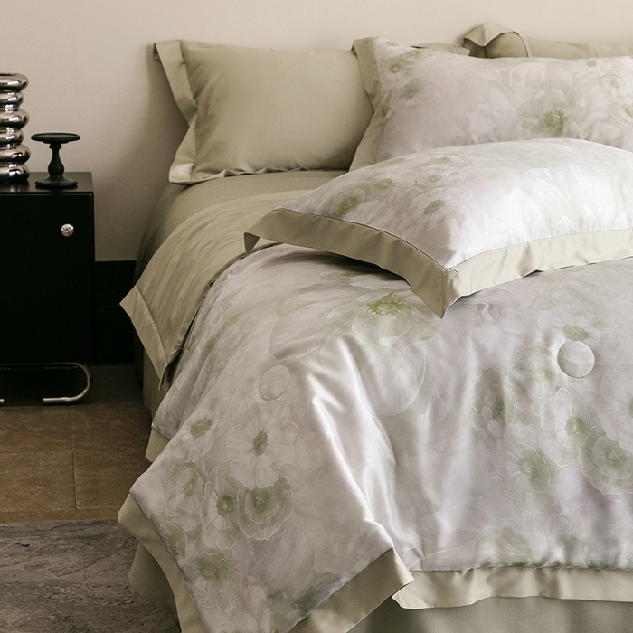 91家纺网 家纺一手货源 找家纺 立奥被业 2025年新款100%莱赛尔夏被莱赛尔夏被四件套天丝夏凉被 天仙子-绿