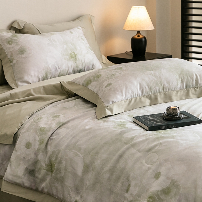 91家纺网 家纺一手货源 找家纺 立奥被业 2025年新款100%莱赛尔夏被莱赛尔夏被四件套天丝夏凉被 天仙子-绿