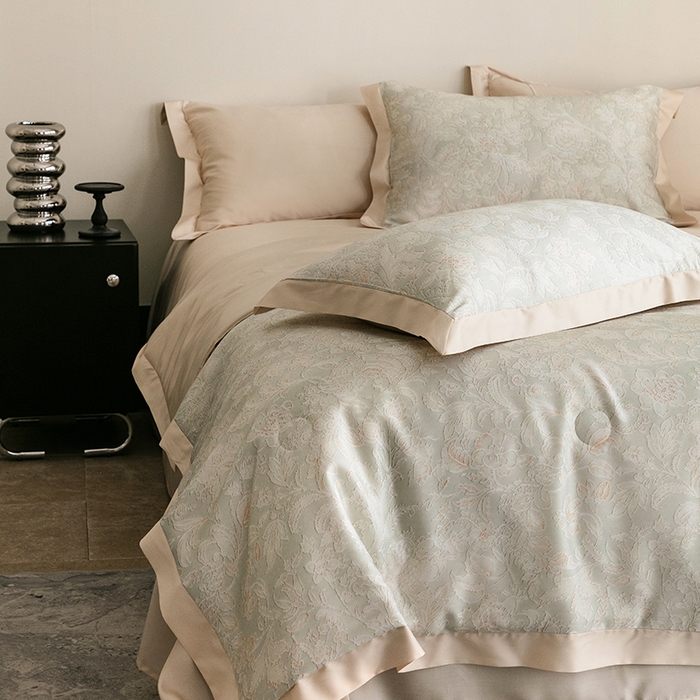 91家纺网 家纺一手货源 找家纺 立奥被业 2025年新款100%莱赛尔夏被莱赛尔夏被四件套天丝夏凉被 乐游曲-金