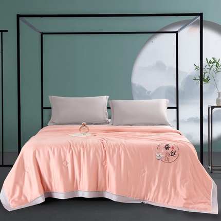 91家纺网 家纺一手货源 找家纺 （总）薇玛仕 2025春夏新款镂空款60天丝莱赛尔蚕丝纯色夏凉被空调被