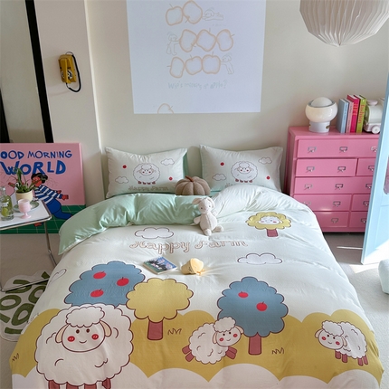 91家纺网 家纺一手货源 找家纺 （总）馨语家居 2025新款全棉双层纱四件套