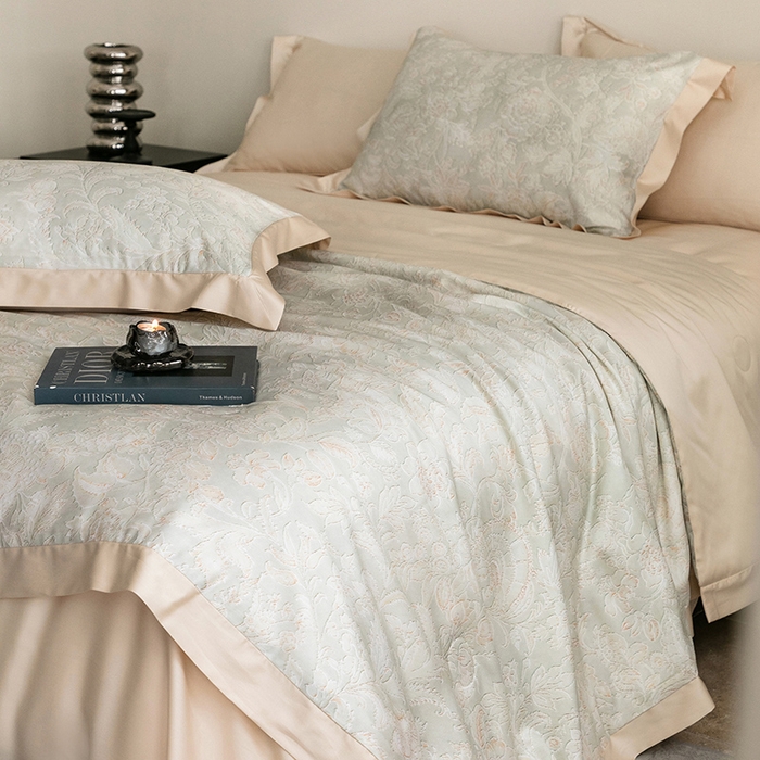 91家纺网 家纺一手货源 找家纺 立奥被业 2025年新款100%莱赛尔夏被莱赛尔夏被四件套天丝夏凉被 乐游曲-金