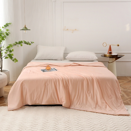 薇玛仕 2025新款A类牛奶丝针织棉印花大豆夏凉被空调被儿童被 温馨粉