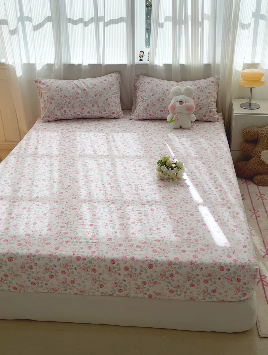 91家纺网 家纺一手货源 找家纺 仟人梦2025新款水洗棉印花床笠 香奈花语