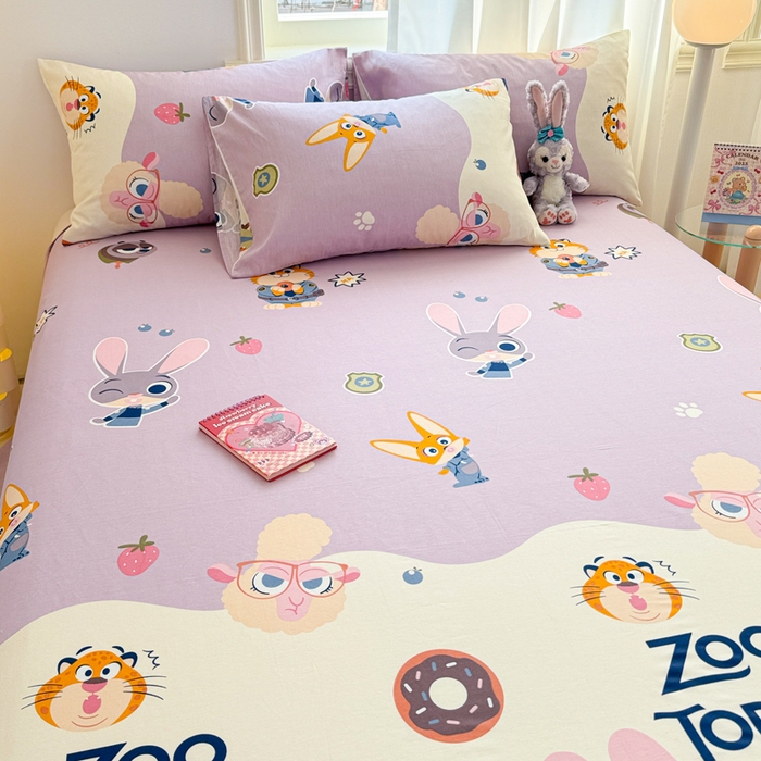 91家纺网 家纺一手货源 找家纺 沐辰 2025沐辰家居-新款正版迪士尼床单床笠 床单--朱迪警官--紫