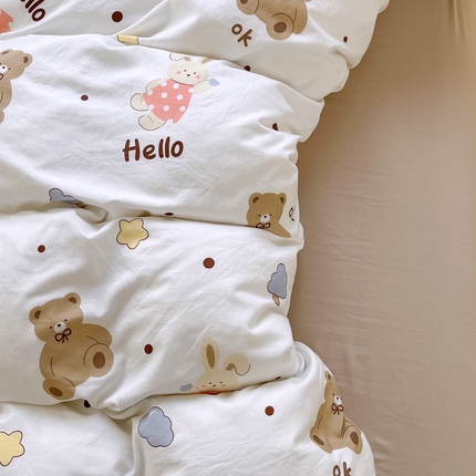 91家纺网 家纺一手货源 找家纺 N先生+V 13814689556 发大图/买家秀 2025新款ins博主风超柔印花卡通水洗棉系列 OK熊