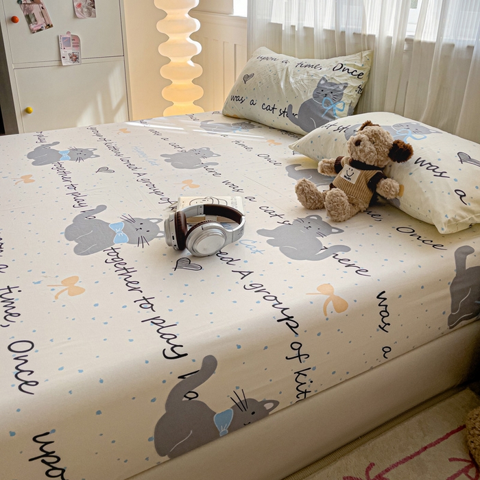 91家纺网 家纺一手货源 找家纺 仟人梦2025新款水洗棉印花床笠 追喵日记