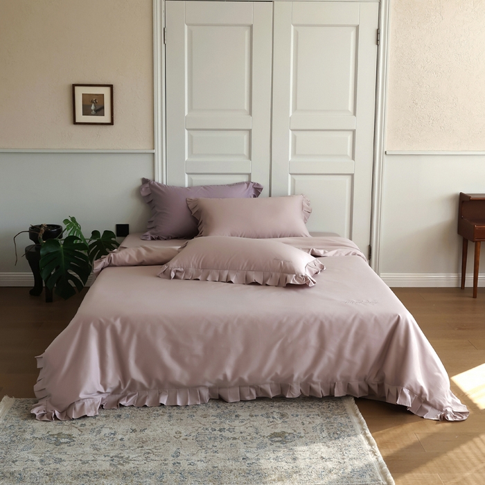 91家纺网 家纺一手货源 找家纺 轩和2025新款lf级80支超柔加密天丝棉四件套拍摄一控价不低于468 488 香榭蔷薇