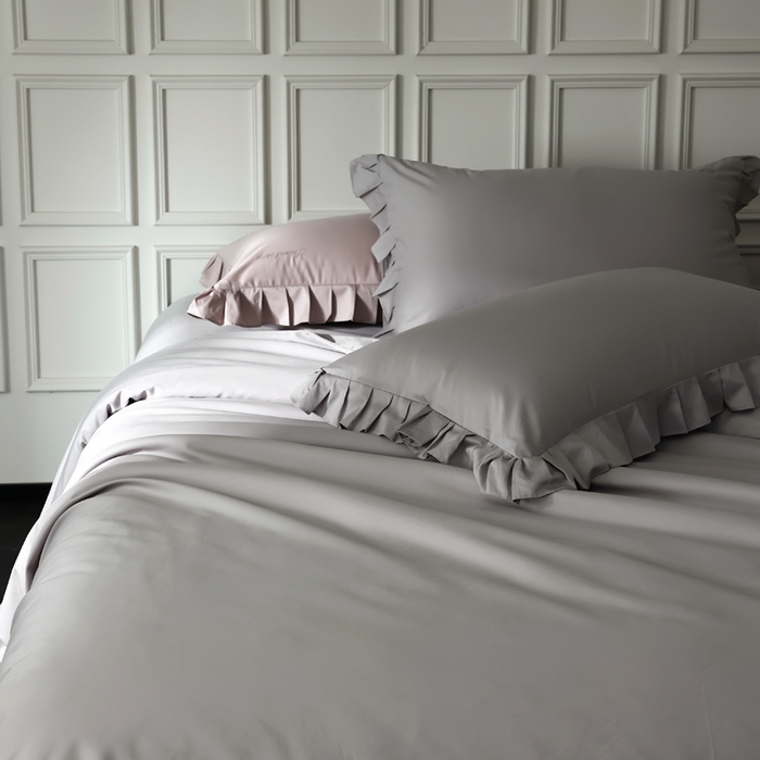 91家纺网 家纺一手货源 找家纺 轩和2025新款lf级80支超柔加密天丝棉四件套拍摄二 控价不低于468 488 巴黎晨雾