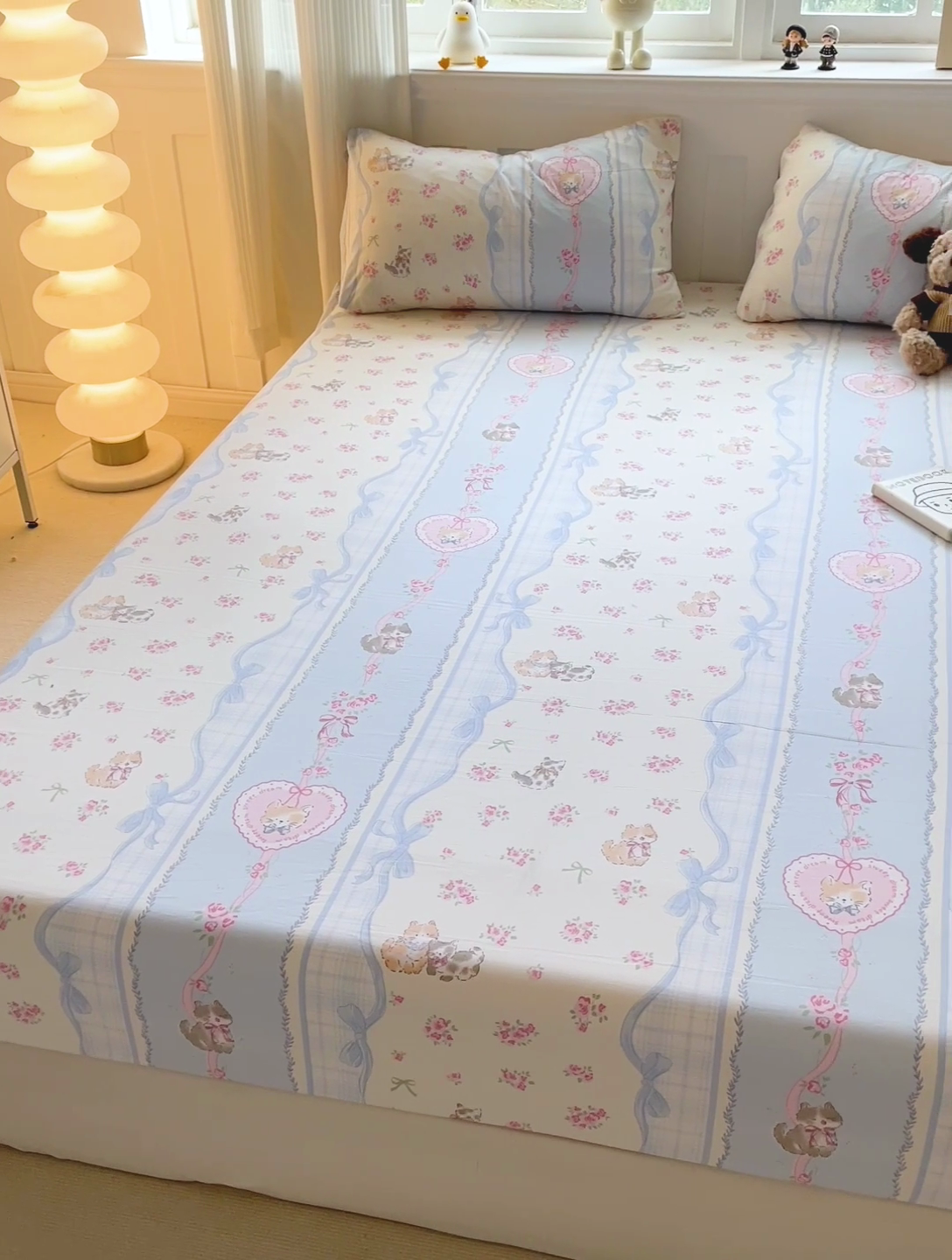 91家纺网 家纺一手货源 找家纺 仟人梦2025新款水洗棉印花床笠 田园喵