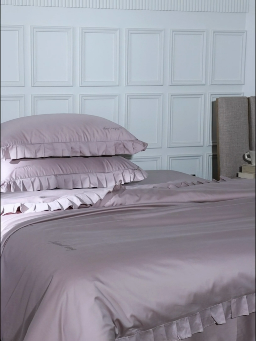 91家纺网 家纺一手货源 找家纺 轩和2025新款lf级80支超柔加密天丝棉四件套拍摄二 控价不低于468 488 香榭蔷薇