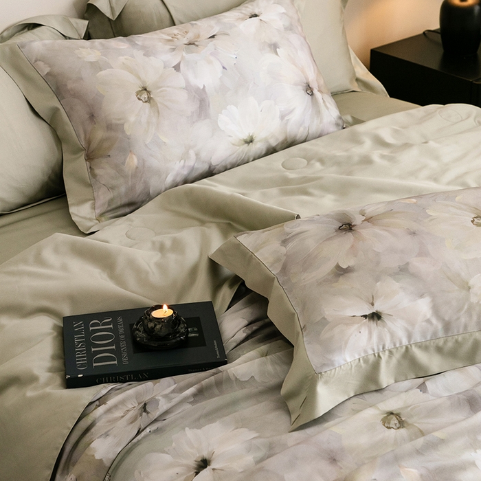 91家纺网 家纺一手货源 找家纺 立奥被业 2025年新款100%莱赛尔夏被莱赛尔夏被四件套天丝夏凉被 邂逅-绿