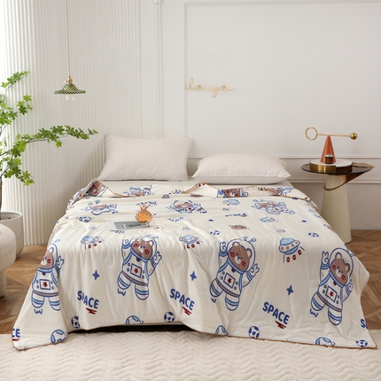 91家纺网 家纺一手货源 找家纺 （总）薇玛仕 2025新款A类牛奶丝针织棉印花大豆夏凉被空调被儿童被