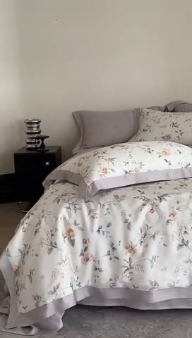 91家纺网 家纺一手货源 找家纺 立奥被业 2025年新款100%莱赛尔夏被莱赛尔夏被四件套天丝夏凉被 初妍-灰