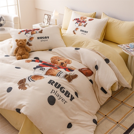 91家纺网 家纺一手货源 找家纺 （总）馨语家居 2025新款全棉双层纱四件套