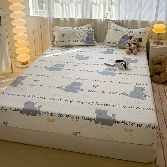 91家纺网 家纺一手货源 找家纺 仟人梦2025新款水洗棉印花床笠 追喵日记