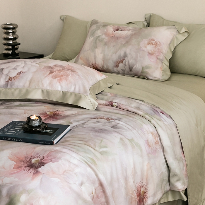 91家纺网 家纺一手货源 找家纺 立奥被业 2025年新款100%莱赛尔夏被莱赛尔夏被四件套天丝夏凉被 微澜-紫