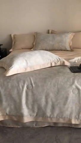 91家纺网 家纺一手货源 找家纺 立奥被业 2025年新款100%莱赛尔夏被莱赛尔夏被四件套天丝夏凉被 乐游曲-金