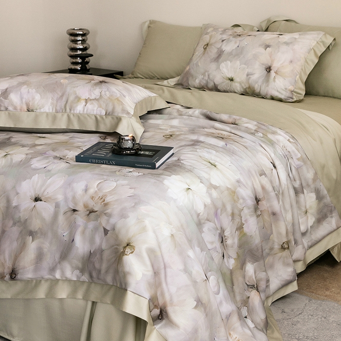 91家纺网 家纺一手货源 找家纺 立奥被业 2025年新款100%莱赛尔夏被莱赛尔夏被四件套天丝夏凉被 邂逅-绿