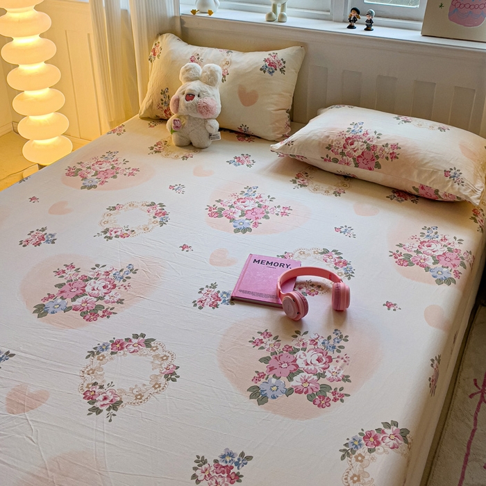 91家纺网 家纺一手货源 找家纺 仟人梦2025新款水洗棉印花床笠 悦夏花季