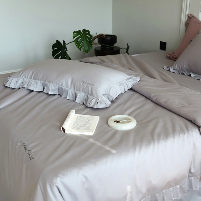 91家纺网 家纺一手货源 找家纺 轩和2025新款lf级80支超柔加密天丝棉四件套拍摄一控价不低于468 488 巴黎晨雾