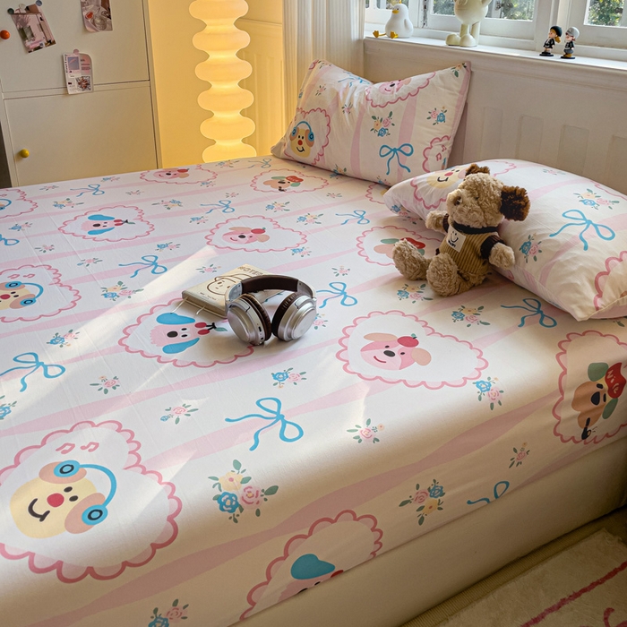 91家纺网 家纺一手货源 找家纺 仟人梦2025新款水洗棉印花床笠 绮丽花城