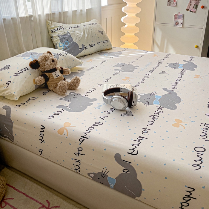 91家纺网 家纺一手货源 找家纺 仟人梦2025新款水洗棉印花床笠 追喵日记