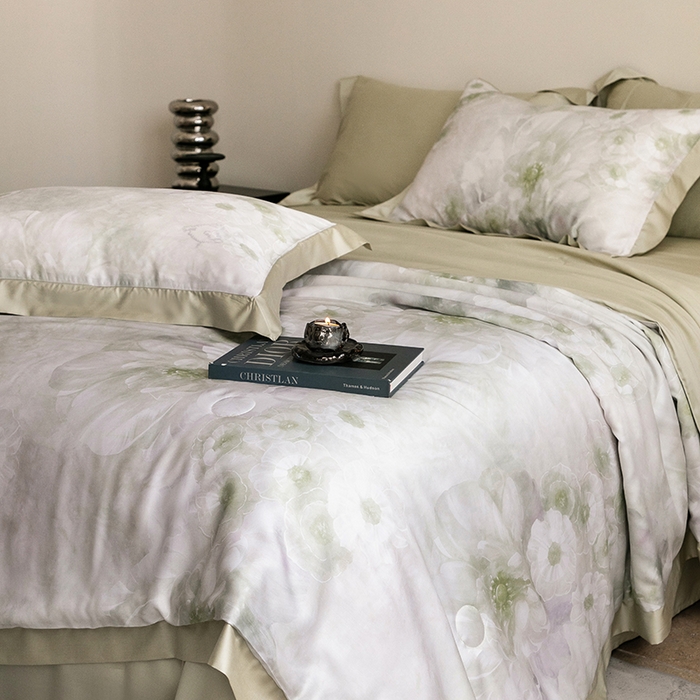 91家纺网 家纺一手货源 找家纺 立奥被业 2025年新款100%莱赛尔夏被莱赛尔夏被四件套天丝夏凉被 天仙子-绿