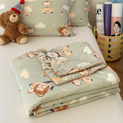 暖生活2025新款牛奶针织小清新卡通大豆夏被 被子被芯 小猴子