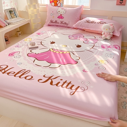 博雅 2025新款三丽鸥全棉大版床笠-第二批 花花KT猫