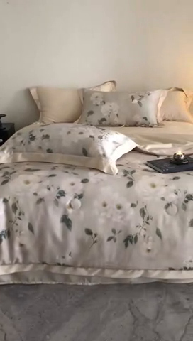 91家纺网 家纺一手货源 找家纺 立奥被业 2025年新款100%莱赛尔夏被莱赛尔夏被四件套天丝夏凉被 木兰花-金