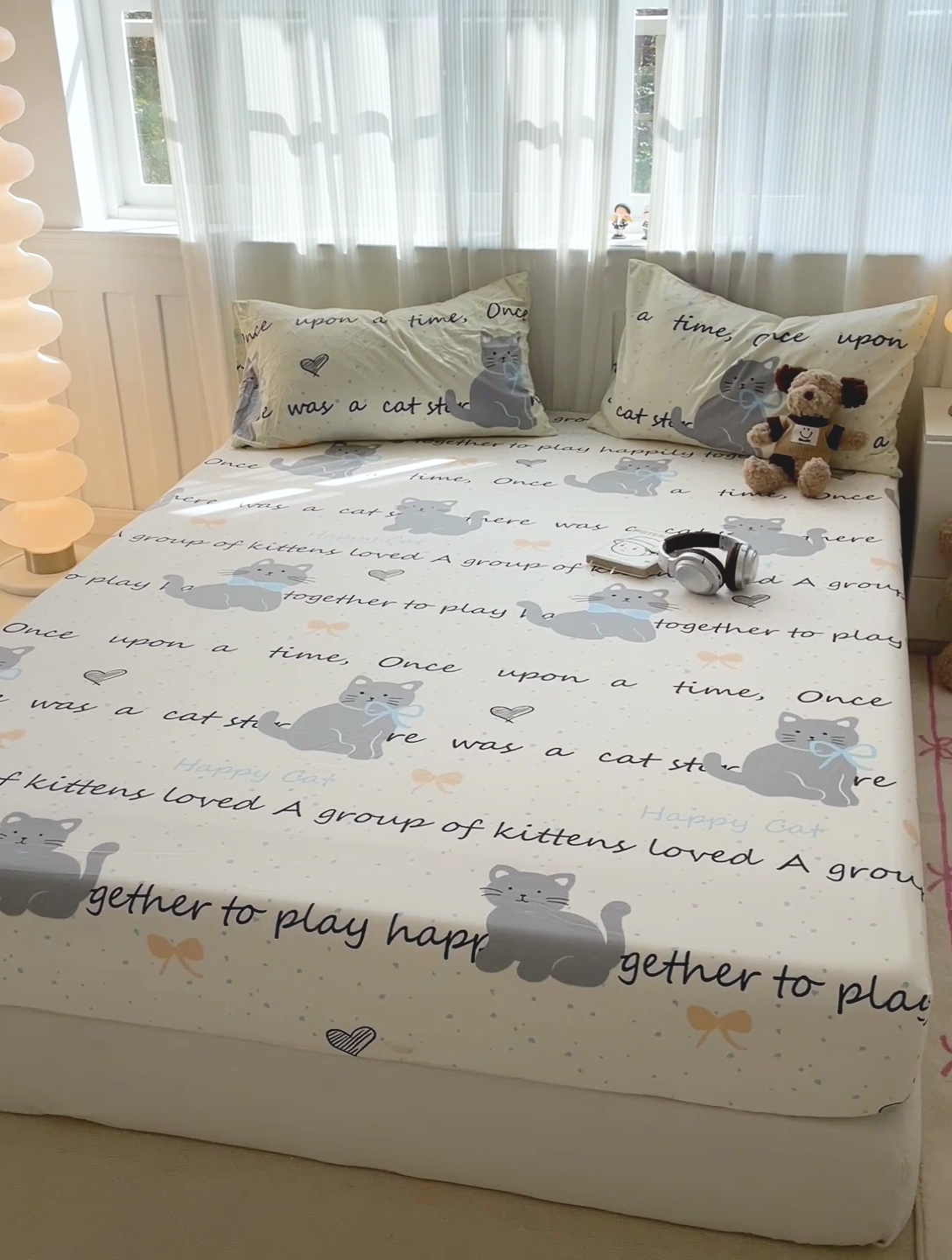 91家纺网 家纺一手货源 找家纺 仟人梦2025新款水洗棉印花床笠 追喵日记