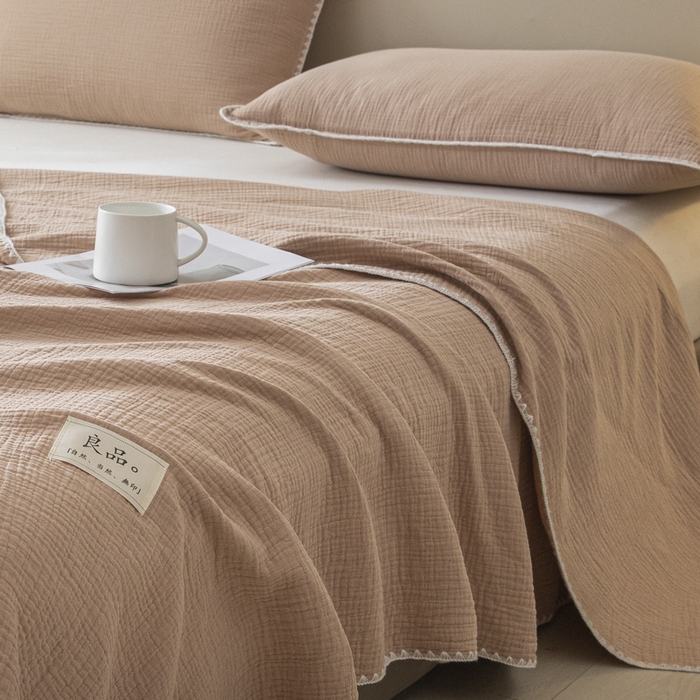 91家纺网 家纺一手货源 找家纺 （总）博雅 2025新款全棉五层纱多功能盖毯