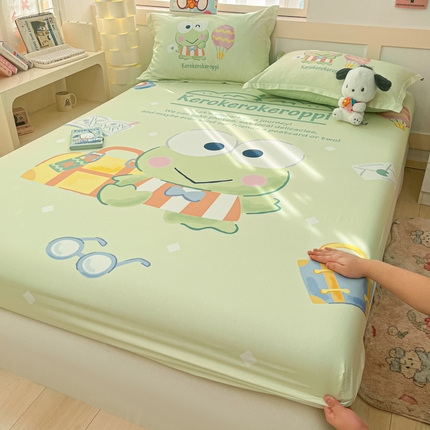 博雅 2025新款三丽鸥全棉大版床笠-第二批 开心大眼蛙