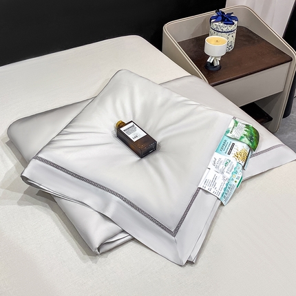 憨豆 2026新款天丝棉夏被镂空工艺款20%大豆夏凉被莫代尔贡缎空调被 夏云灰