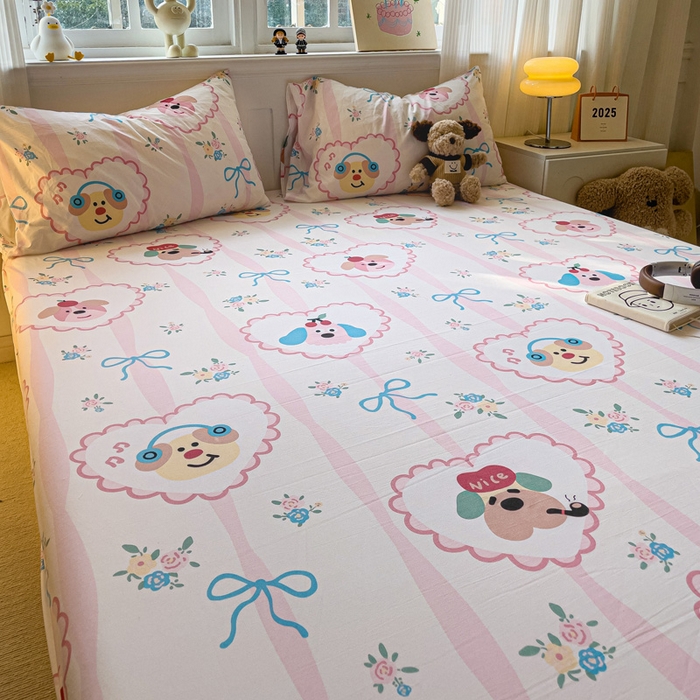 91家纺网 家纺一手货源 找家纺 仟人梦2025新款水洗棉印花床笠 绮丽花城