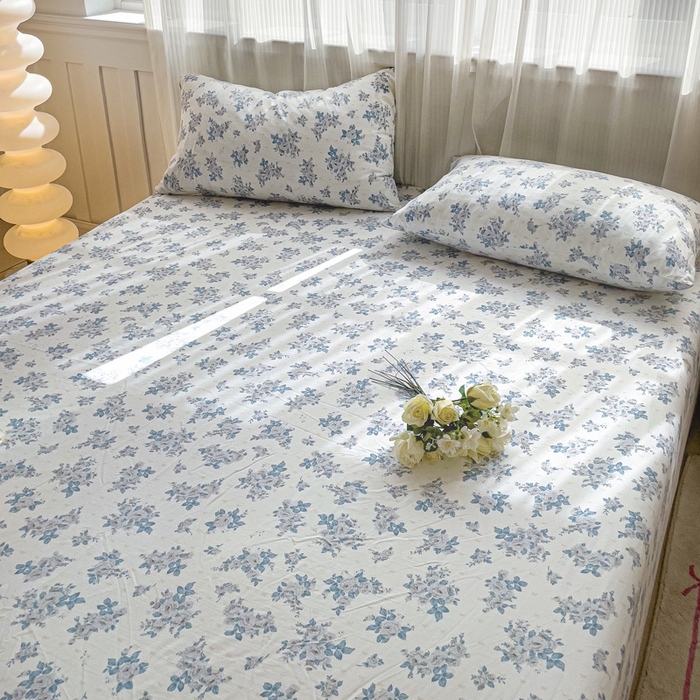 91家纺网 家纺一手货源 找家纺 仟人梦2025新款水洗棉印花床笠 嫣语花开