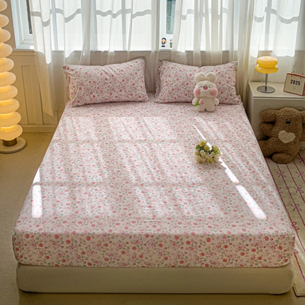仟人梦2025新款水洗棉印花床笠 蔷薇岛屿