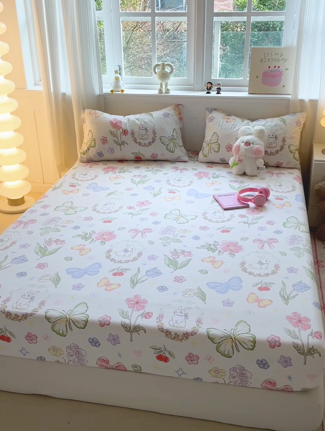 91家纺网 家纺一手货源 找家纺 仟人梦2025新款水洗棉印花床笠 莫莉兔