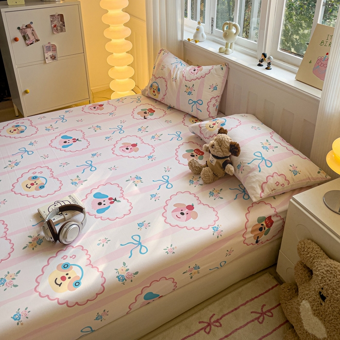 91家纺网 家纺一手货源 找家纺 仟人梦2025新款水洗棉印花床笠 绮丽花城