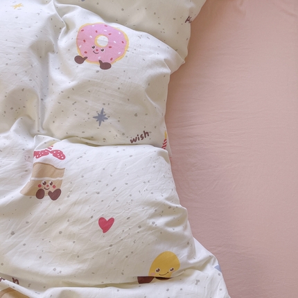 91家纺网 家纺一手货源 找家纺 N先生+V 13814689556 发大图/买家秀 2025新款ins博主风超柔印花卡通水洗棉系列 甜甜圈