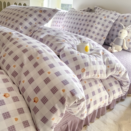 91家纺网 家纺一手货源 找家纺 （总）富之航家纺 2025直播爆款公主风针织棉床盖四件套