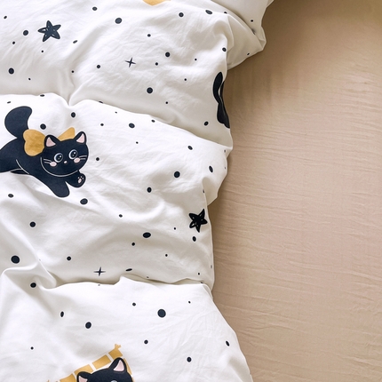 N先生+V 13814689556 发大图/买家秀 2025新款ins博主风超柔印花卡通水洗棉系列 绣球猫