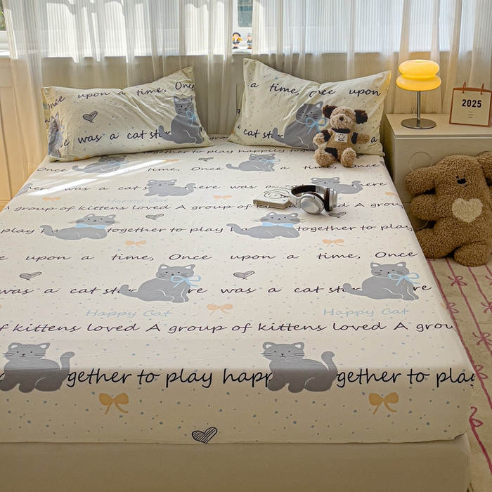 91家纺网 家纺一手货源 找家纺 仟人梦2025新款水洗棉印花床笠 追喵日记