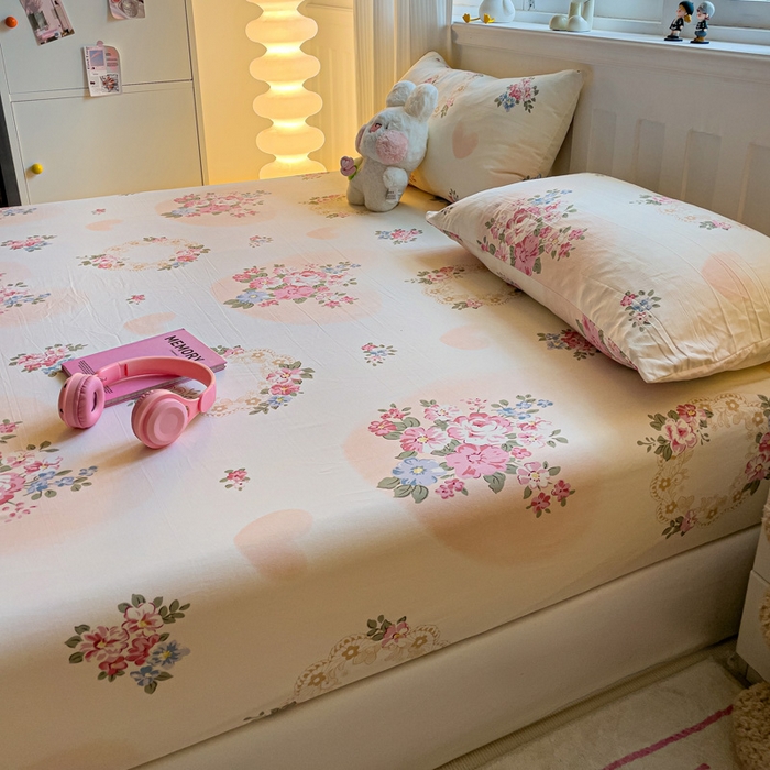 91家纺网 家纺一手货源 找家纺 仟人梦2025新款水洗棉印花床笠 悦夏花季