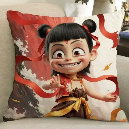 91家纺网 家纺一手货源 找家纺 （总）宇诺家纺 2025新款爆火哪吒系列抱枕靠垫