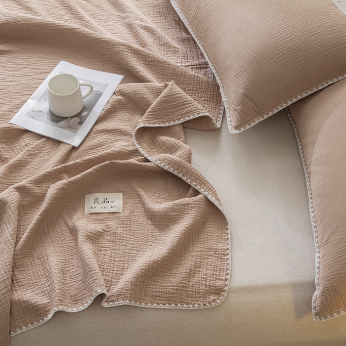 91家纺网 家纺一手货源 找家纺 （总）博雅 2025新款全棉五层纱多功能盖毯