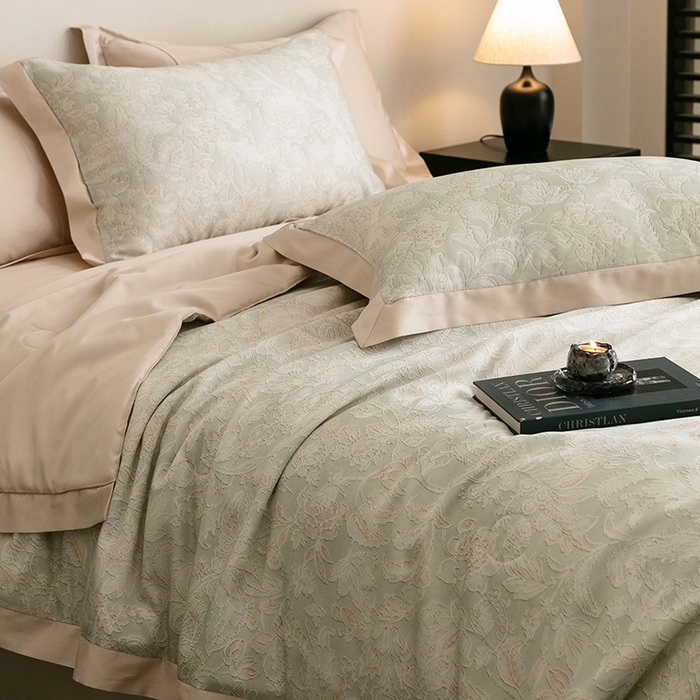 91家纺网 家纺一手货源 找家纺 立奥被业 2025年新款100%莱赛尔夏被莱赛尔夏被四件套天丝夏凉被 乐游曲-金