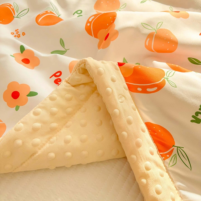 91家纺网 家纺一手货源 找家纺 恒畅 2025新款A类水洗棉印花豆豆被抗菌夏被夏凉被空调被 花橙之美